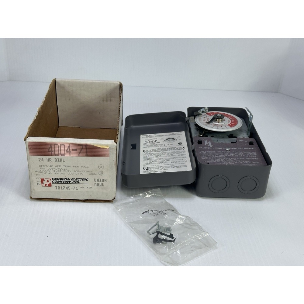 Vintage Paragon 4004-71  24 Hr Timer 40a Union Made In USA TD-1745-71 New NOS